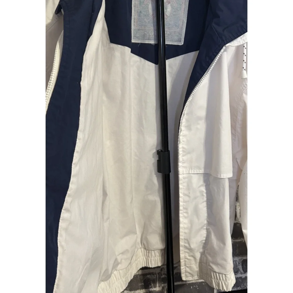 Motion Outerwear Vintage Nautical Windbreaker Jacket Size L White Navy